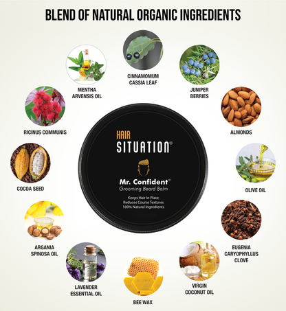 Mr. Confident Beard Balm All Natural Ingredients - HS