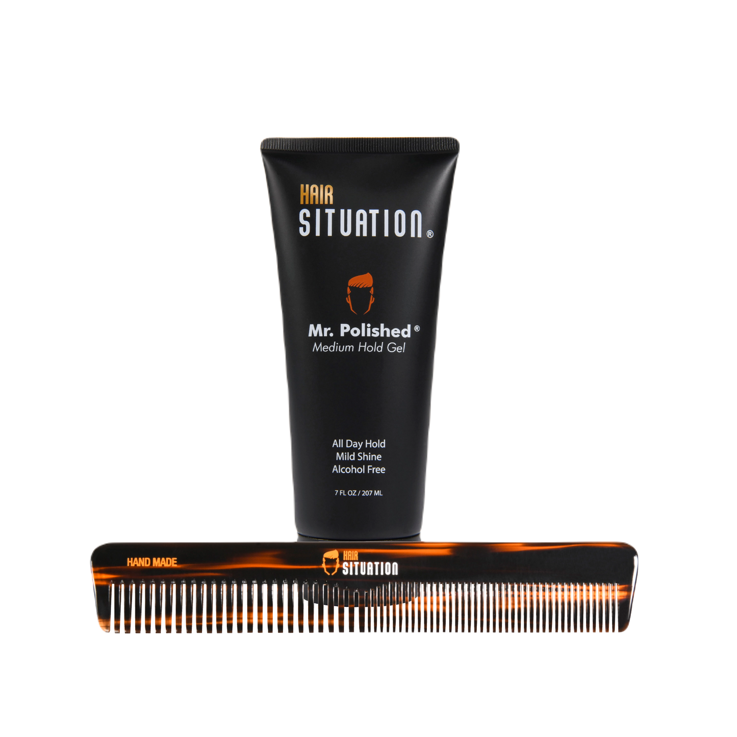 Mr. Polished Medium Hold Gel and Full size Comb