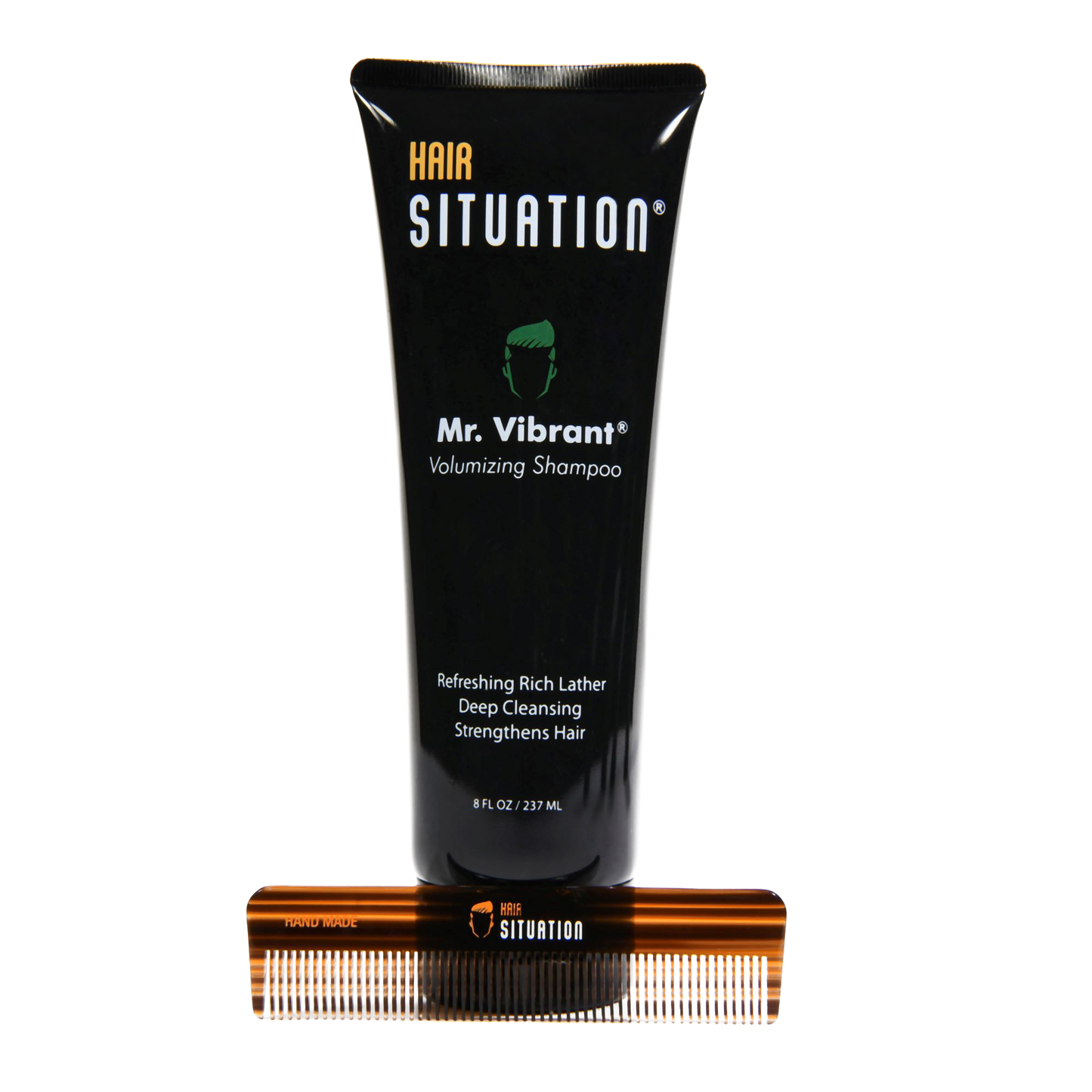 Mr. Vibrant Volumizing Shampoo & Pocket Size Hand Made Comb